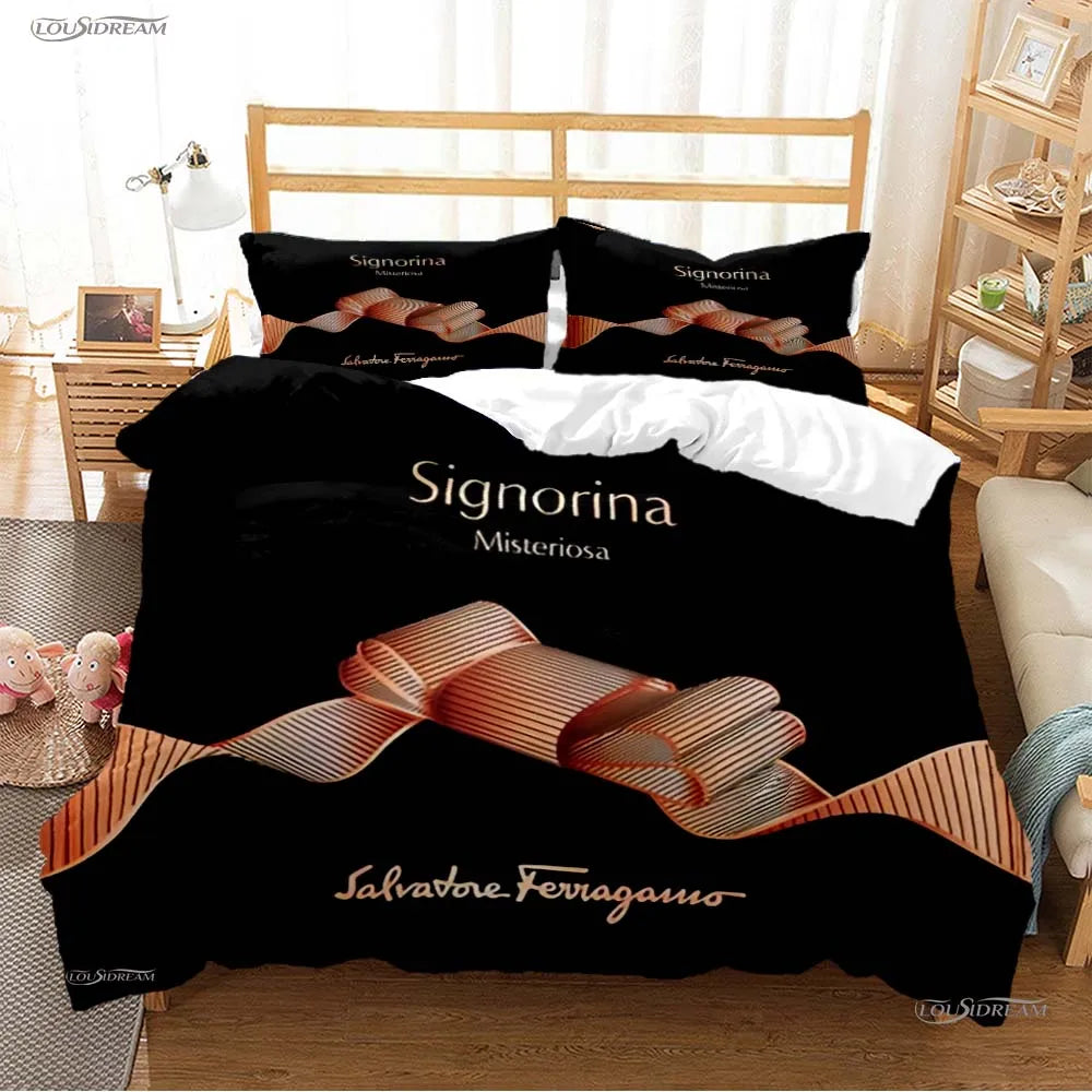 Fshion Luxury Brand Casal All Season Duvet Cover Comforter Bedding Set Soft Quilt Cover and Pillowcases Single/Double/Queen/King