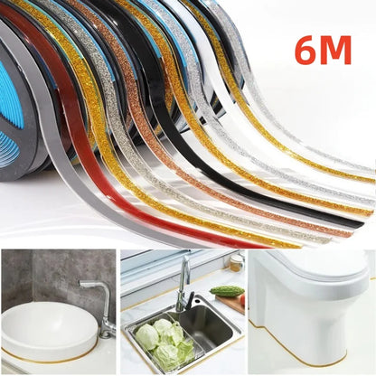 YITAPE 6M Self-Adhesive Ceramic Tile Gap Tape Waterproof Mildewproof Wall Floor Seam Decorative Strip for Kitchen Bathroom