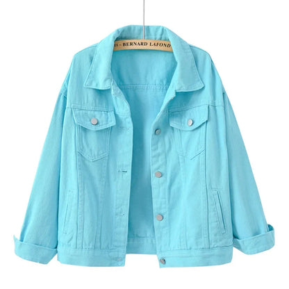 Y2k Denim Jeans Coat Cotton Women Button Spring Autumn Ropa Cardigan Punk Gothic Bomber Jacket Windbreaker Elegant Jackets