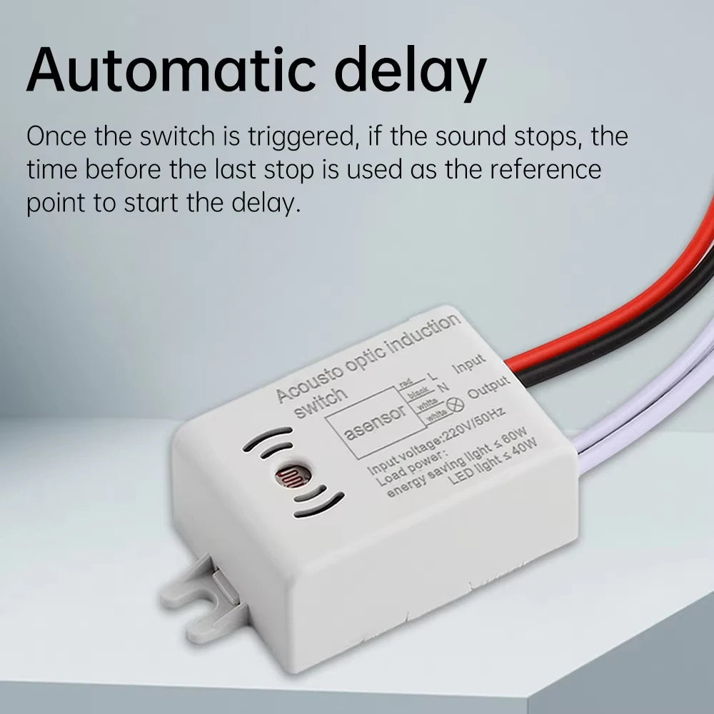 Sound Voice Sensor Switch Smart Switches Module Detector Auto ON/Off Switch Voice Control Switch Stair Corridor Home Improvement