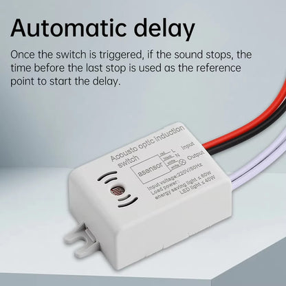 Sound Voice Sensor Switch Smart Switches Module Detector Auto ON/Off Switch Voice Control Switch Stair Corridor Home Improvement