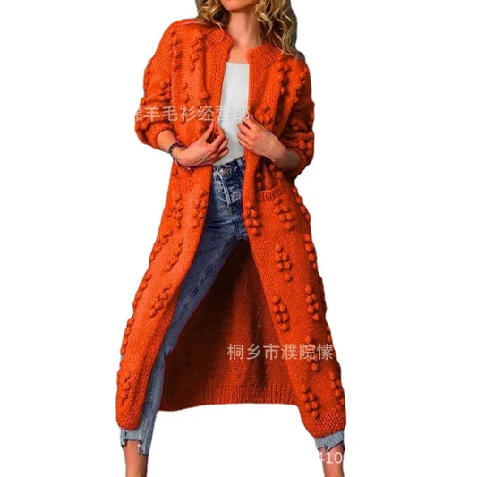 Sweater Woman Spring Autumn 2025 Solid Color Long Knitting Cardigan Sweater Coats Women Clothing Casual Tops Fashion Sweaters
