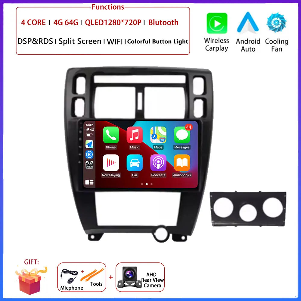 Player GPS Navigation Carplay Auto Android 16 For Hyundai Tucson 2004 -2009 Car Radio Multimedia Stereo Video