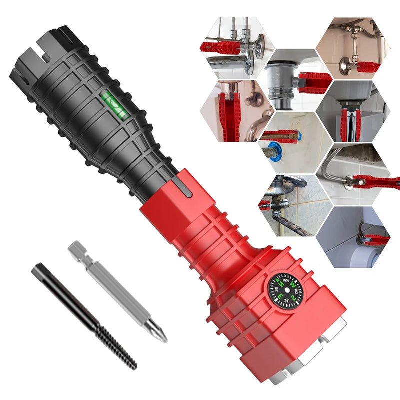 Basin Wrench,24 in 1 Faucet, Sink Installer Tool,Multi-Purpose Plumbing Wrench Faucet Wrench Sink Wrench Plumbers Wrench