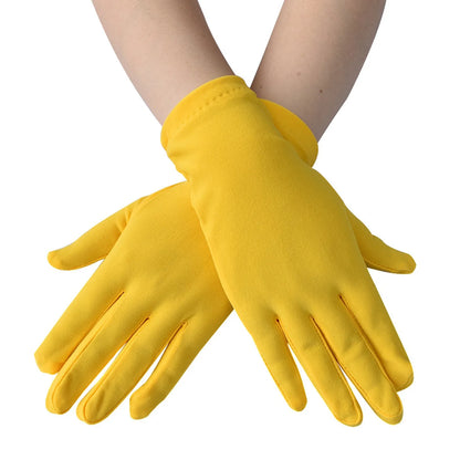 Woman Gloves Work Gloves Milk Silk Gloves Solid Color Non-Slip Household Gloves Breathable Serving Waiters Mittens