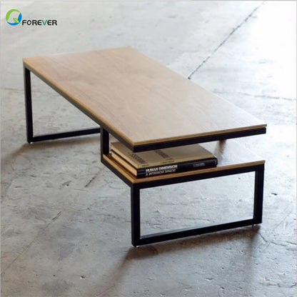 Leisure Wrought Iron Coffee Table Industrial-Style Side Table for Home Use