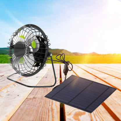 Portable Fan Solar Panel Powered Fan 5W Mini Solar Panel with Portable Cooling Fan Photovoltaic Solar Panel Set for Greenhouse