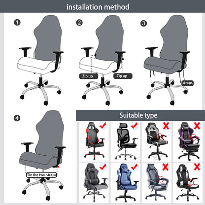 4pcs Gaming Chair Covers With Armrest Spandex Splicover Office Seat Cover For Computer Armchair Protector Cadeira Gamer