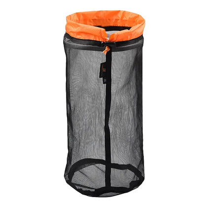 S/M/L/XL/XXL Ultralight Nylon Mesh Bags Sleeping Bag Ditty Sacks Drawstring Storage Bag for Travelling Hiking Camping Outdoor