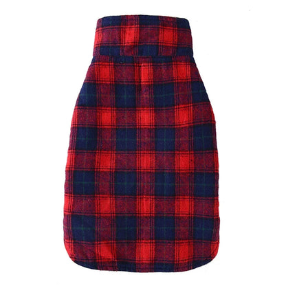 Pet Dog Cotton Vest Coat Plaid British Style Plaid Pet Vest Winter Coat Warm Dogs Apparel Jacket For Cat Small Medium Dog