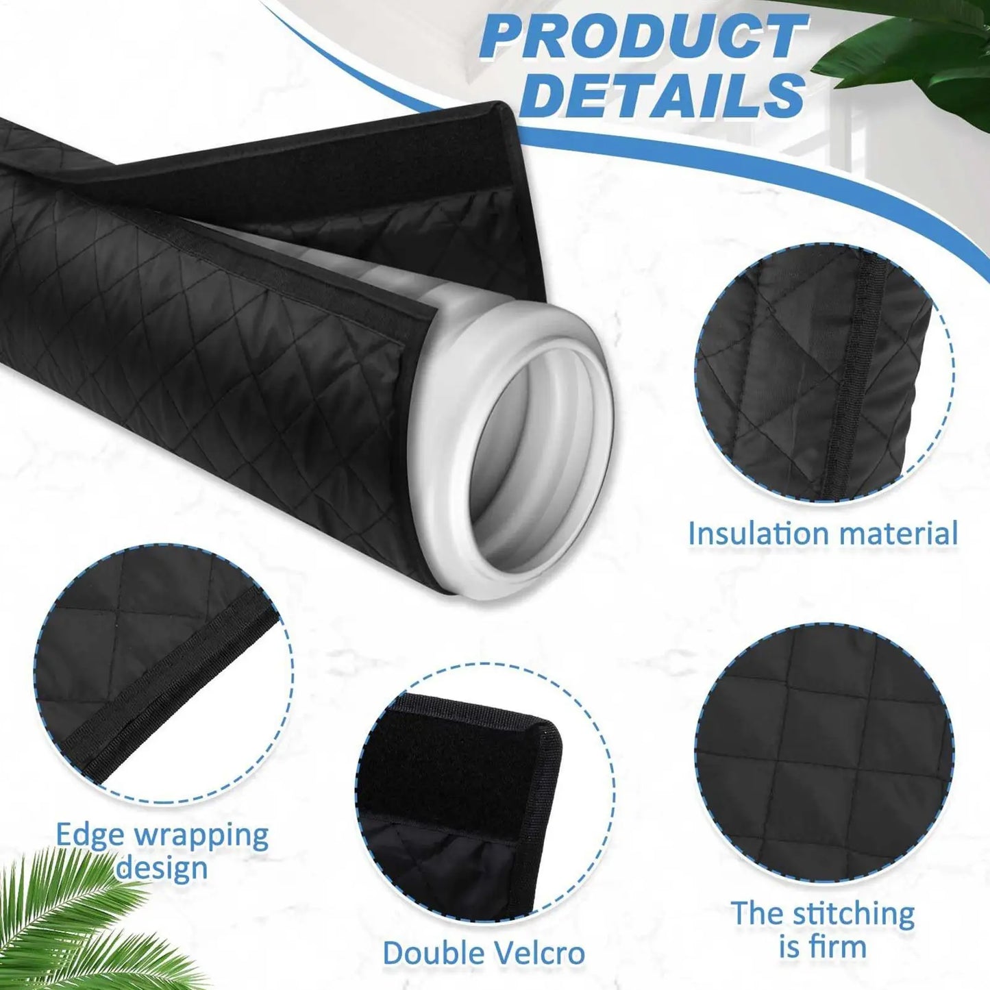 Portable AC Hose Insulation Sleeve Thermal Pipe Sleeve Portable Air Conditioner Hose Cover for 5 & 5.9inch Diameter Home Garage