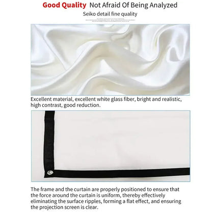 Projectors Screen Fabric Projector Cloth Anti-light 60 72 84 100 120 150inch  Home Outdoor Office Simple Curtain Accessories