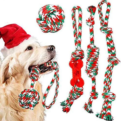 Pet Dog Chew Toys for Large Small Dogs Toy Interactive Cotton Rope Puppy Teething Toys Ball for Dogs Toothbrush Chew Toy Set