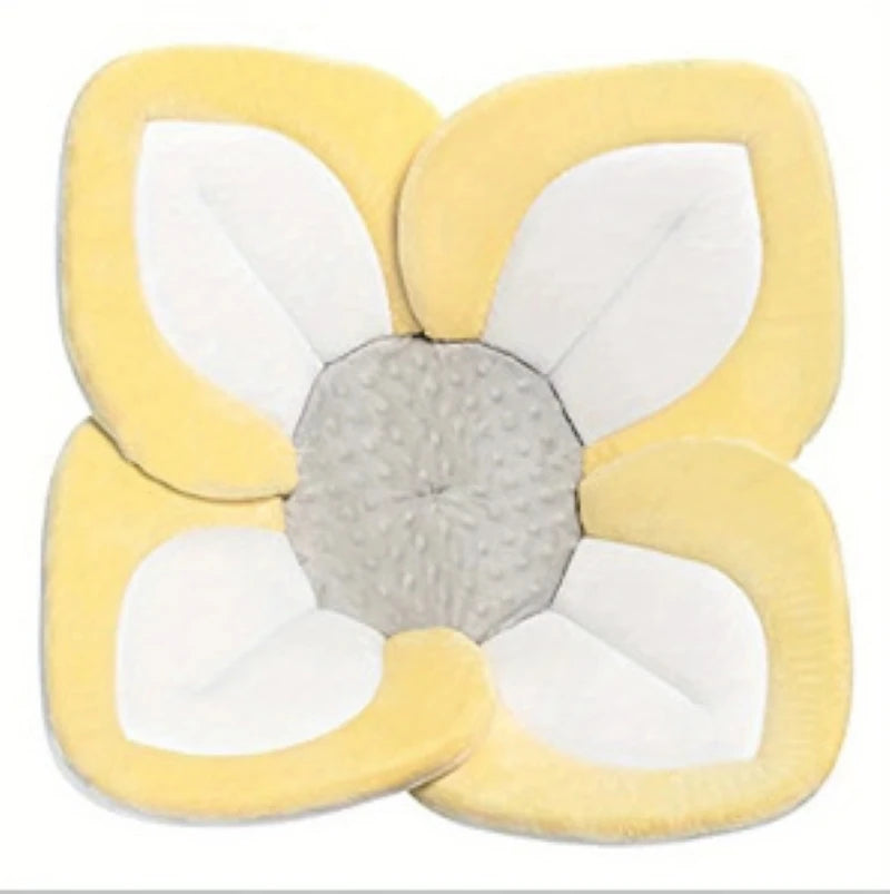 Baby bath mat can lie down fold newborn creative flower bath mat baby bath lotus safety cushion