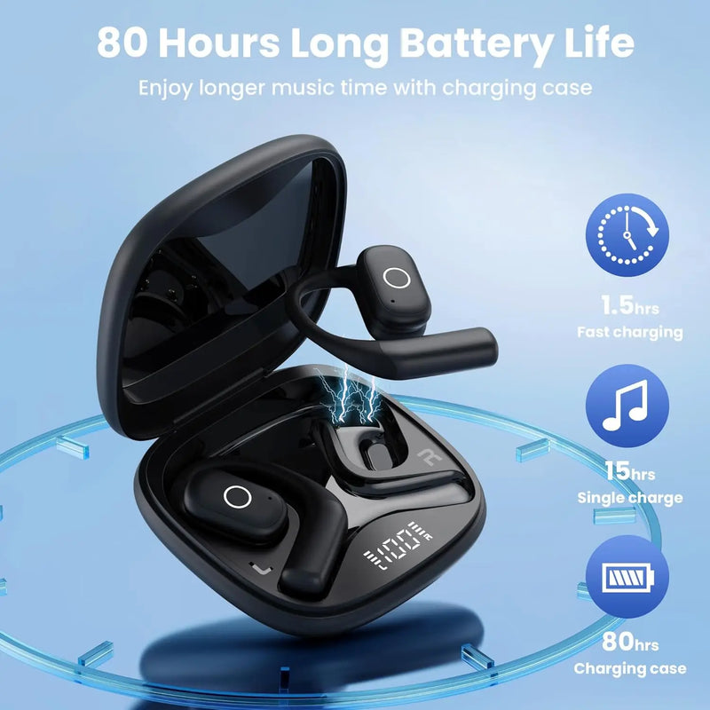 2026 New Open Ear OWS Earphones Bluetooth 5.4 Wireless Headphones HiFi Sound Headset Touch Control TWS Earbuds 60 Hours Playback