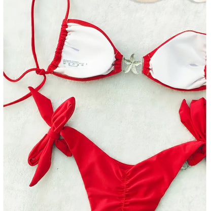 Red Sexy Bikinis 2026 Swimsuit Women Swimwear Push Up Female Beach Swimming Wear Bathing Suits Brazilian Bikini Set Pool Bather
