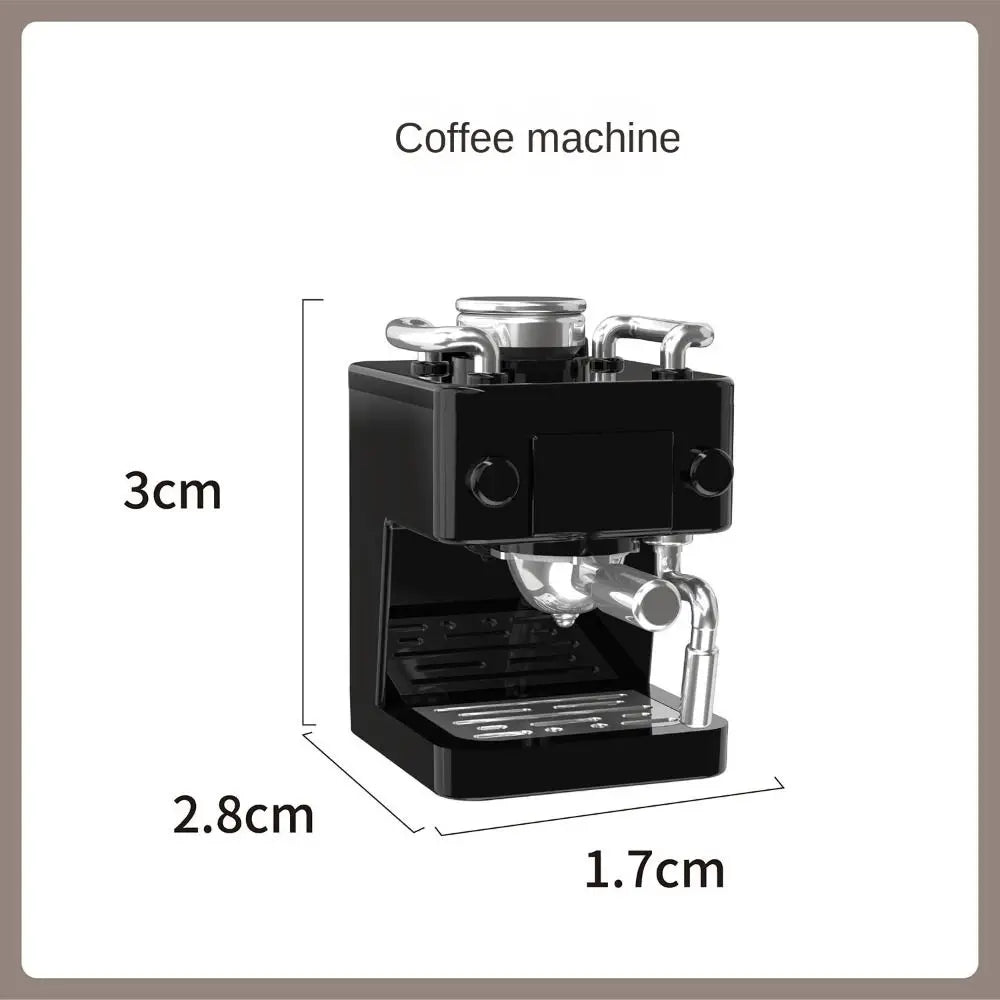 Coffee Maker Bookshelf Counter Table Model Electrical Model Decor Toy 1:12 Dollhouse Miniature Furniture Accessories