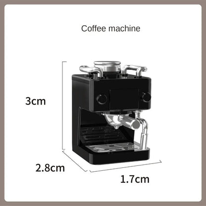 Coffee Maker Bookshelf Counter Table Model Electrical Model Decor Toy 1:12 Dollhouse Miniature Furniture Accessories