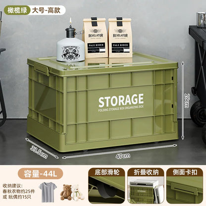 Foldable Storage Box - Extra Large Capacity Collapsible Organizer for Clothes, Toys & Household Items, Portable Logistics Bin wi