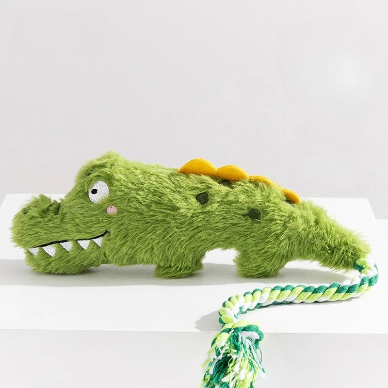 Plush Squeaky Dog Toys Crazy Zoo Plush Sound Toys Human Pet Interactive Tug of War Knot Bite-resistant Pet Toys Outdoor Funny