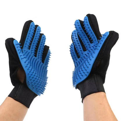 Pet Grooming Gloves Set for Dogs Cats Silicone Massage Hair Removal Deshedding Bathing Bonding Massage Glove Hair Remove Brush