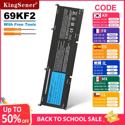 69KF2 86WH 7544mAh Battery for DELL XPS 15 9500 9510 9520 9530 Precision 5550 5560 G15 5511 5520 5515 5521 G7 15 7500 P91F P87F