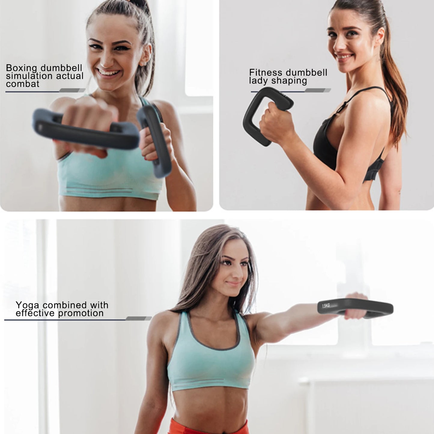 Ergonomic Hand Shaped Dumbbell Jogging Walking Cardio Dumbbells for Glute Bridge Butt Workout