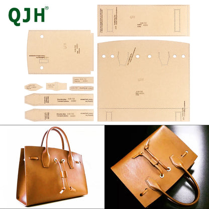 Large Capacity Purse/Storage Bag/Clutch Bag/Bucket Bag, Kraft Paper with Holes DIY Leather Handmade Craft Template, Special Gift