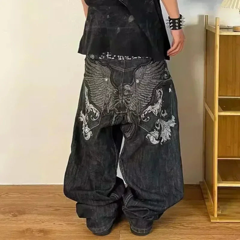 Street Y2K New Fashion Trend Clearance Spot Special Straight Jeans Women Harajuku Hip Hop Oversized Wide-leg Pants Unisex Jeans
