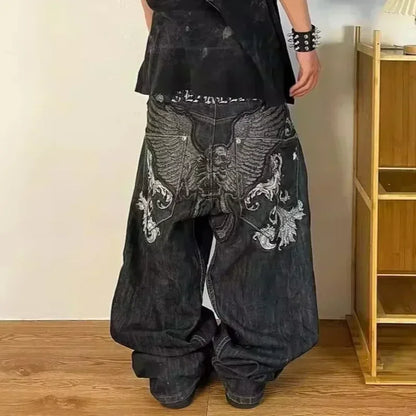 Street Y2K New Fashion Trend Clearance Spot Special Straight Jeans Women Harajuku Hip Hop Oversized Wide-leg Pants Unisex Jeans
