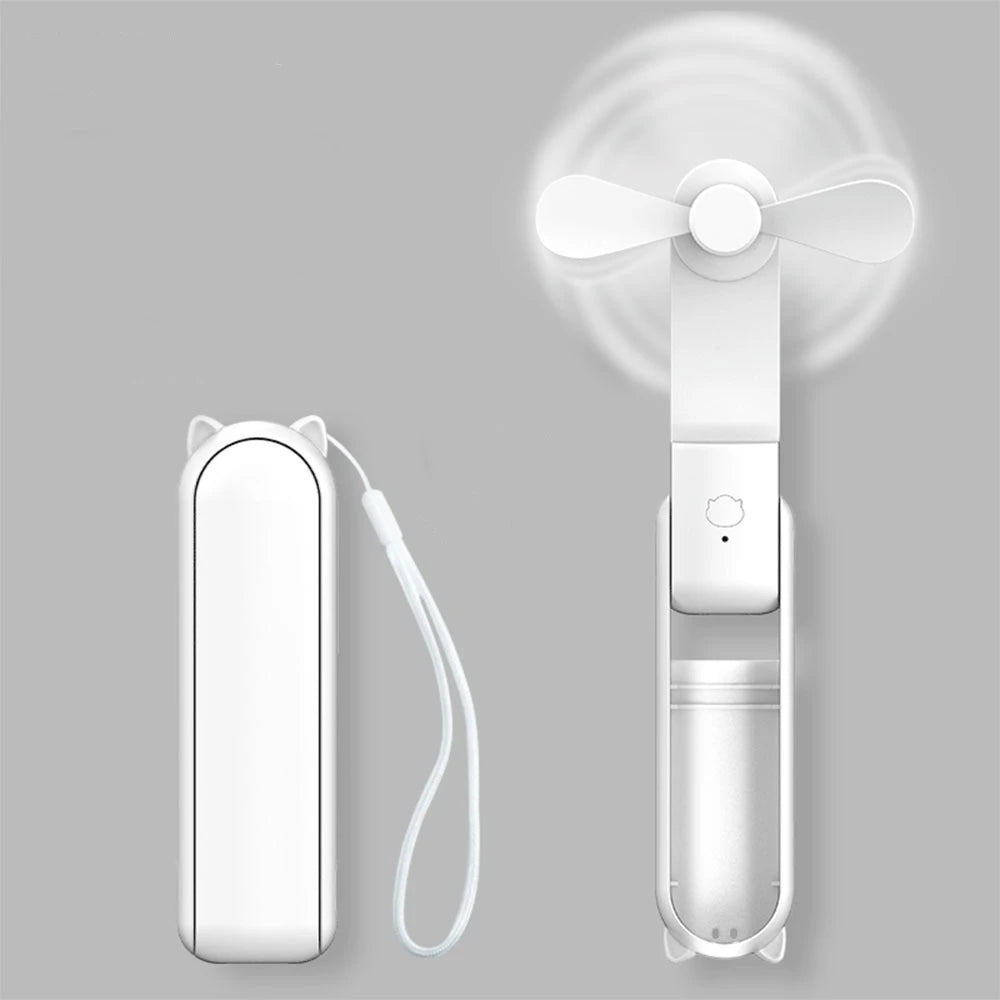 Portable Mini Handheld Fan Small Pocket Fan USB Rechargeable Battery Fan Folding Cooling USB Hand Fan with Power Bank