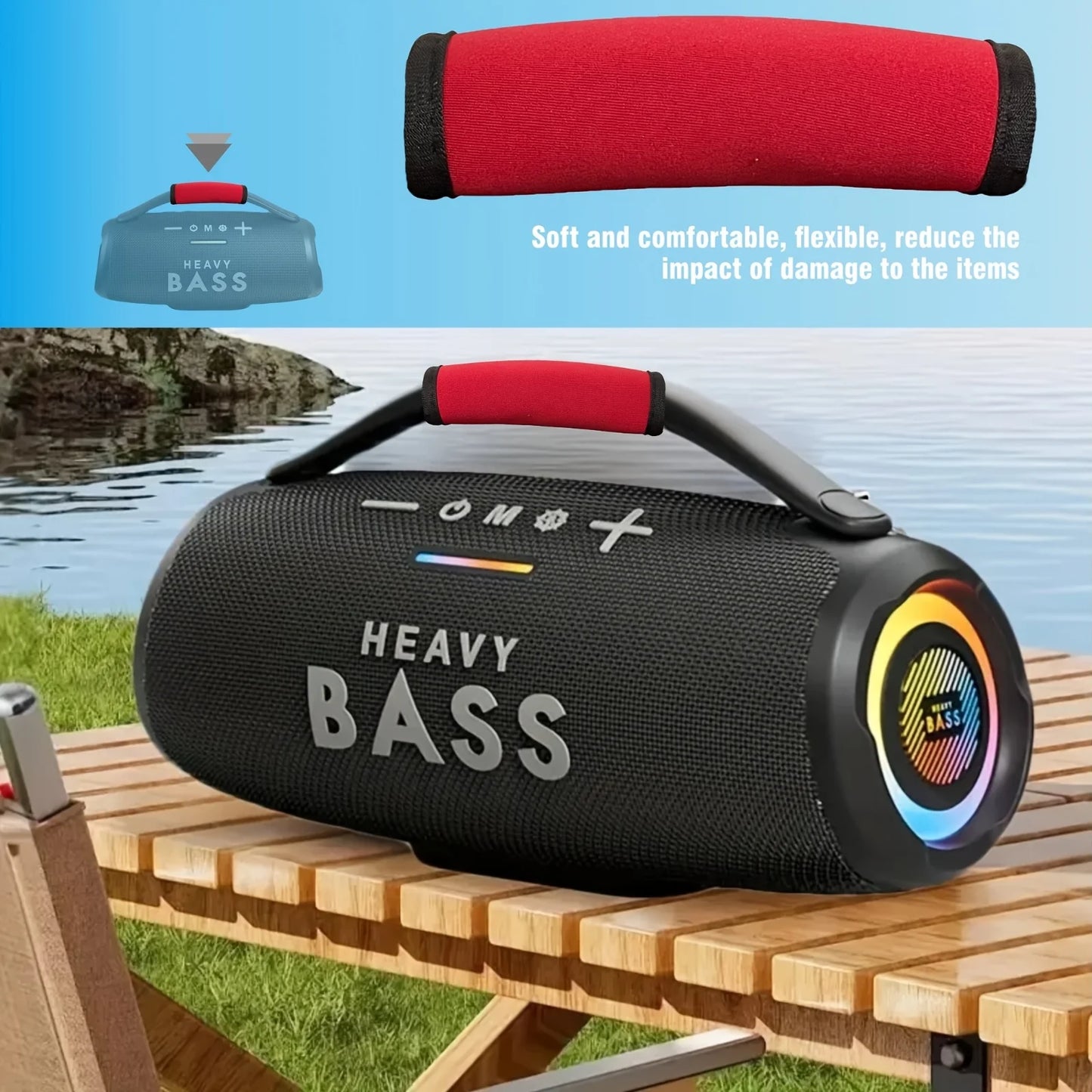 Speakers Handle Grip Wristband | Red Fabric, Durable & Comfortable, for Car Stereo Speakers Accessory | Durable Handle Grip