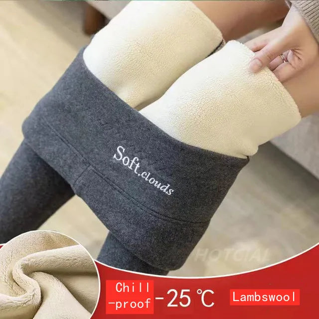2022 Winter Thicken Lambwool Leggings Women Warm Fleece Lined Thermal Ankle-Length Pants Sexy Hight Waist Skinny Fitness Leggins