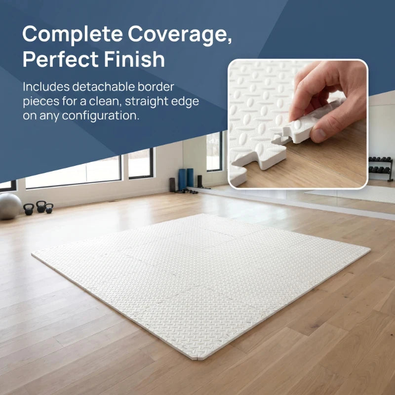 Yoga Gym Mat 14 Pcs 2cm Thick EVA Non-Slip Splicing Leaf Grain Floor Mats Shockproof Home Room Protection Rugs