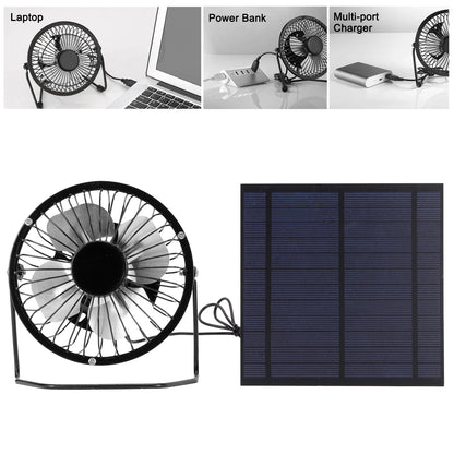 Portable Fan Solar Panel Powered Fan 5W Mini Solar Panel with Portable Cooling Fan Photovoltaic Solar Panel Set for Greenhouse