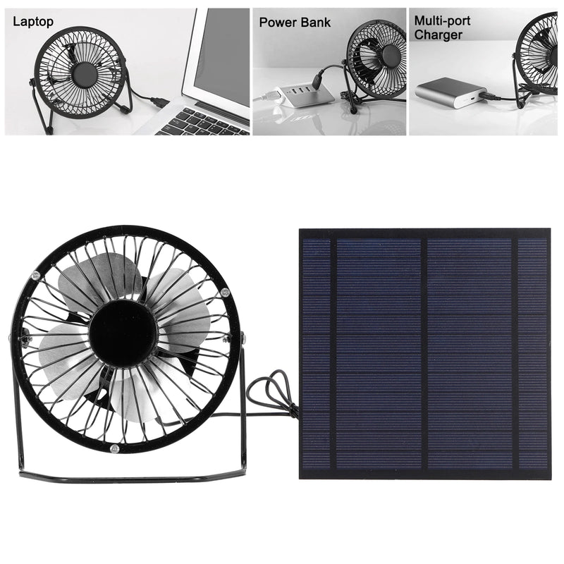 Portable Fan Solar Panel Powered Fan 5W Mini Solar Panel with Portable Cooling Fan Photovoltaic Solar Panel Set for Greenhouse