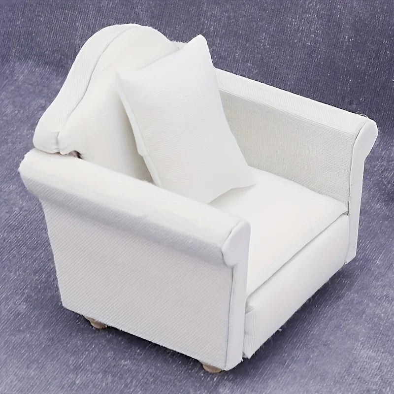 Miniature house, mini furniture, bedroom scene, furniture, sofa, single/double sofa, creative DIY, versatile, Christmas holiday