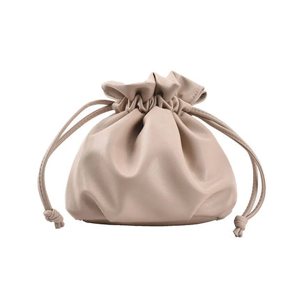 Lady Shoulder Bag Korean Fashion Women Drawstring Bucket Bag Casual Cute Messenger Bag Small Solid Color Female Crossbody Bag