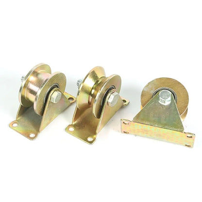 1Pcs Stainless Steel Home Hardware Rigid Caster Track Wheel Bearing Pulley U/V/H Shaped Plating Color Sliding Door Rollers