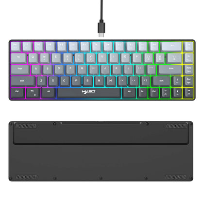 Gaming Keyboard, RGB Backlit Mini Wired Keyboard, Ultra-Compact Anti-Ghosting No-Conflict 68 Keys Membrane Gaming Wired Keyboard