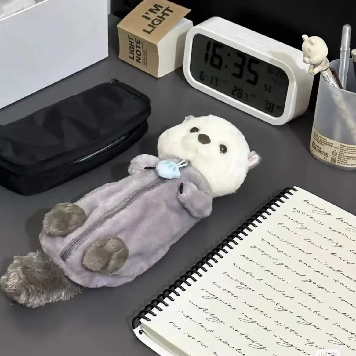 Korea Style Puppy Pencil Case Soft Plush School Stationary Big Capacity Pen Bag For Student Kawaii Stationary