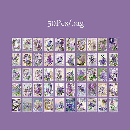 Mr. Paper, 50 Sheets/book,plant and Flower Themed Material Paper, Scrapbook, Diary, Decorative Wall Paintings,collage Card Paper