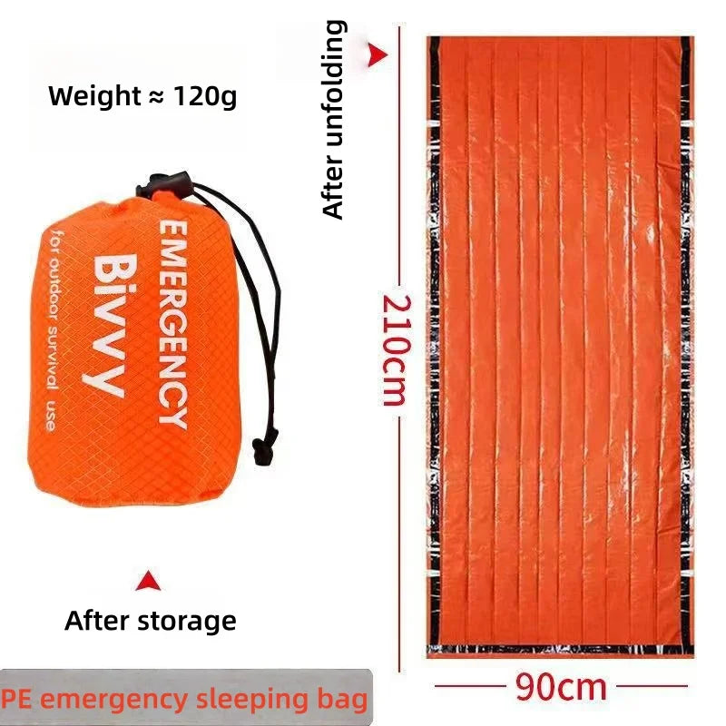 Portable Outdoor Emergency Sleeping Bag with PE Aluminum Foil Insulation Waterproof design for Camping Hiking Travel