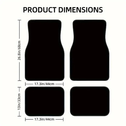 4pcs Universal Floor Mats Checkered Front Rear Carpets Floor Mats Auto Interior Decorative Accessory Anti Slip Car Carpet Sets