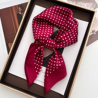 70*70cm Women's Square Scarf Soft Satin Floral Print Wrap Foulard Neckerchief Bandannas Hair Skinny Tie Hijab Shawls