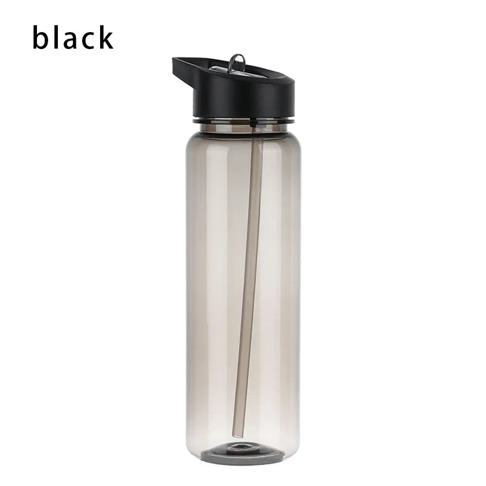 750ml Sports Water Bottle With Straw Outdoor Plastic Clear Dinkware Travel Camping Portable Leakproof Drinking Cup
