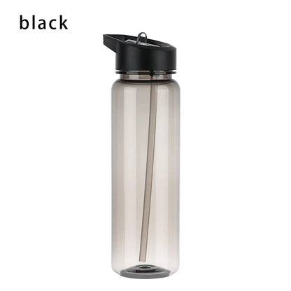750ml Sports Water Bottle With Straw Outdoor Plastic Clear Dinkware Travel Camping Portable Leakproof Drinking Cup