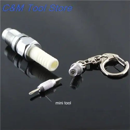 1Pcs New Arrival Casual LED Auto Key Chain Spark Plug Auto Key Chain Keychain Car Parts Keyring Approx.60mm/2.37"