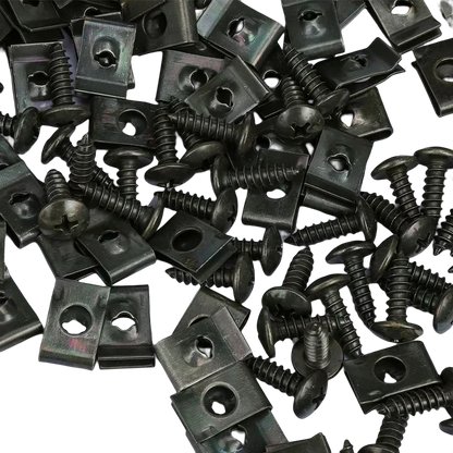 Self Tapping Screws Metal Fastener Clip for Car Motorcycle U-Type Clip with Screw Anti-rust Protection Clip Screw Iron Sheet Kit