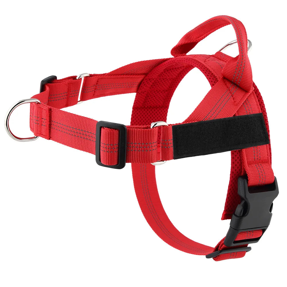 Anti-Pull Dog Chest Harness Adjustable Reflective Nylon Pupoy Vest with Dual D-Ring Breathable Mesh Walking Harness Pet Supplies